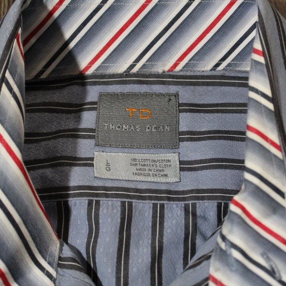 thomas dean flip cuff casual button down shirt, good condition - Picture 3 of 4